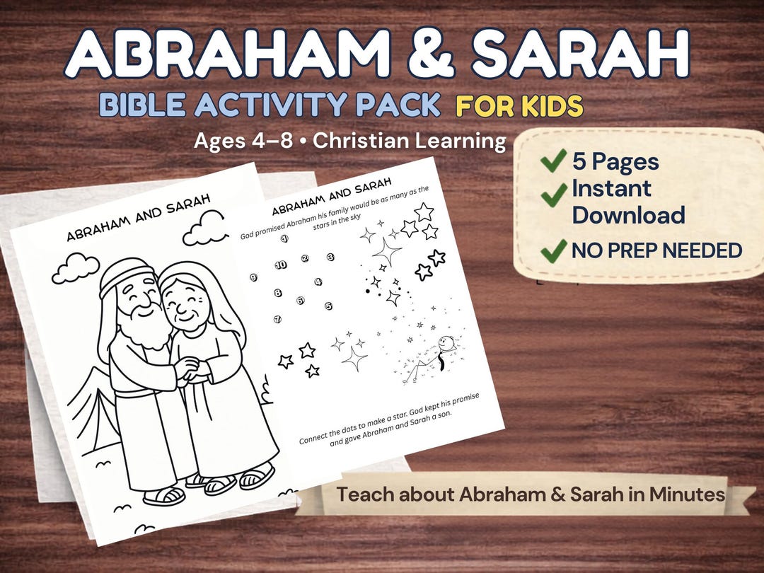 Abraham & Sarah Bible Activity Pack for Kids | Christian Printable Ages ...