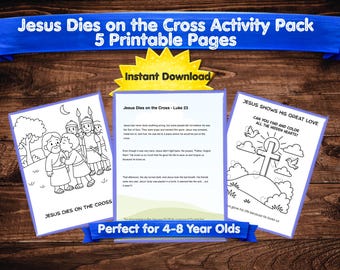 Jesus Dies on the Cross Activity Pack | Bible Story Coloring Pages (Digital Download)