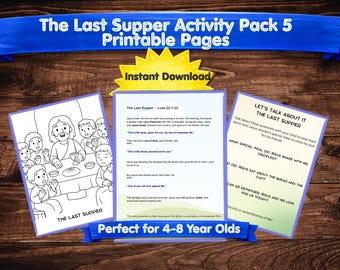 Last Supper Activity Pack | Christian Printable PDF, Coloring Pages (Digital Download)
