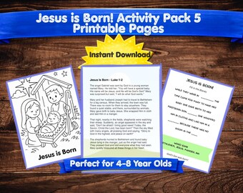 Jesus Is Born Activity Pack | Nativity Printable PDF (Digital Download)