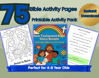 New Testament Bible Stories Activity Pack | Christian Homeschool, Sunday School (Digital Download)