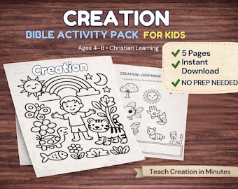 Creation Bible Activity Pack for Kids | Genesis Story Worksheets (Digital Download)