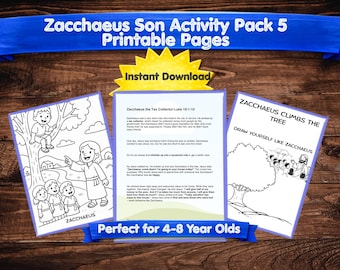 Zacchaeus Bible Activity Pack for Kids | Christian Printable PDF (Digital Download)