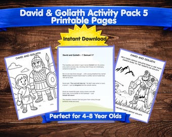 David Goliath Bible Story Activity Pack | Christian Coloring Pages (Ages 4-8)
