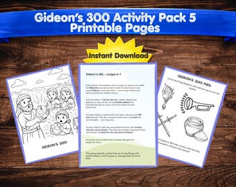Gideon's 300 Bible Story Activity Pack | Kids Christian Coloring Pages (PDF Download)