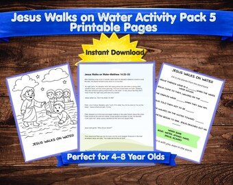 Jesus Walks on Water Activity Pack | Bible Story Coloring Pages (Digital Download)