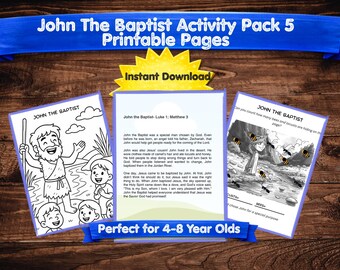 John the Baptist Bible Activity Pack | Christian Printable PDF for Ages 4-8 (Digital Download)