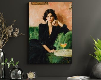 Elegant Woman Painting Poster – Vintage Oil Art Wall Decor, Aesthetic Portrait Print, Classic Modern Interior Design