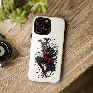 Funda para teléfono con diseño de cómic de Miles Morales Spider-Man / Funda protectora de doble capa