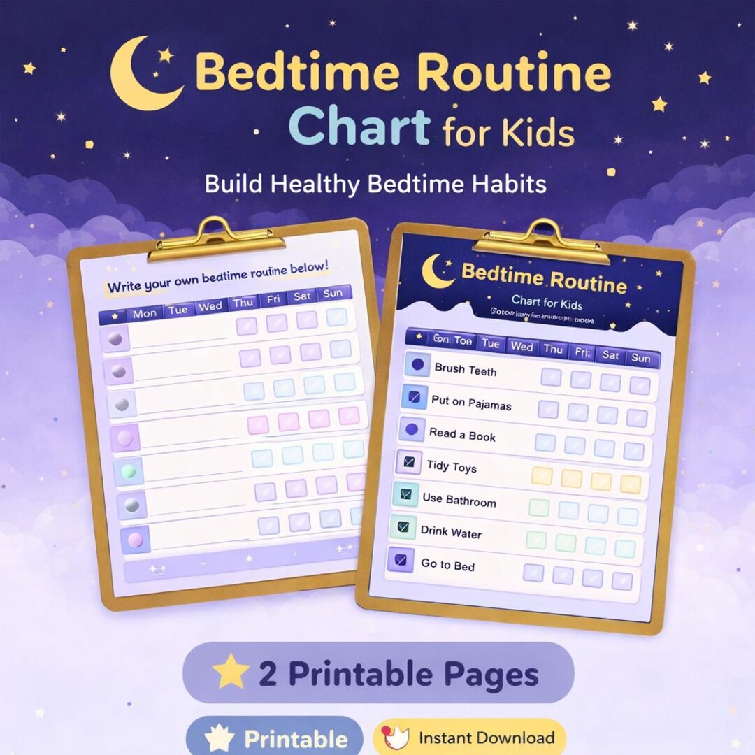 Bedtime Checklist.pdf Bedtime Routine Chart Printable, Kids Bedtime Checklist, Toddler Night ...