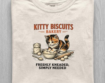 Comfort Colors Cat Shirt, Funny Cat Shirt, Sourdough Shirt, Cat Meme T-Shirt, Biscuit Shirt, Bakery Tee Kitty Lover Gift Tee
