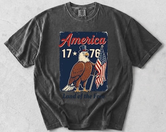 America 1776 Eagle Shirt, Retro Patriotic Comfort Colors Tee, 4th of July Independence Day Shirt, Vintage USA Eagle Gift
