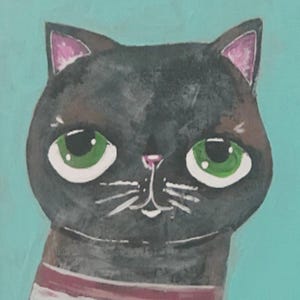 Buy 2, Get the 3rd FREE, 11 x 14, Art PRINTS, Folk Art Print, Naive Art Prints, Cat Art Print, Black Cat Art, Artful Zeal