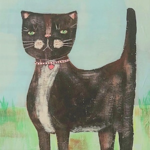 Printable Wall Art, Digital Download, Wall Art, Downloadable Art, Folk Art Print, Folk Art Cat, Farmhouse Decor, Artful Zeal