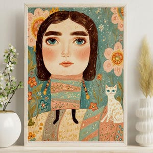 Buy 2, Get the 3rd FREE, 8.5 x 11, Art PRINTS, Art Prints Mailed Only, Wall Art, Folk Art Print, Naive Art Print, Cat Art Print, Artful Zeal
