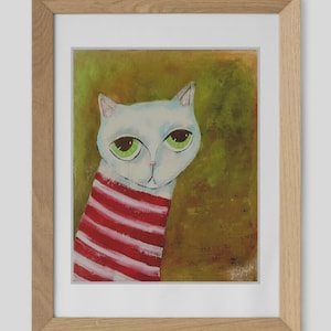 Buy 2 Get the 3rd FREE, 8.5 x 11, Art PRINTS, Art Prints Mailed Only, Wall Art, Folk Art, Naive Art, Cat Art Print, Outsider, Artful Zeal