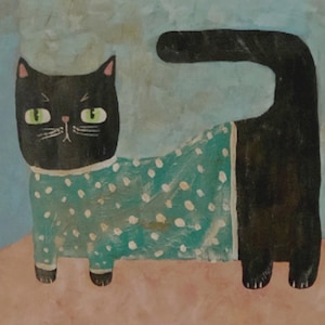 Buy 2, Get the 3rd FREE, 11 x 14, Art PRINTS, Art Prints Mailed Only, Wall Art, Cat Art Print, Folk Art Print, Naive Art, Artful Zeal