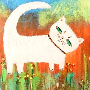 Buy 2, Get the 3rd FREE, 11 x 14, Art PRINTS, Art Prints Mailed Only, Wall Art, Cat Art Print, Folk Art Print, Naive Art Prints, Artful Zeal