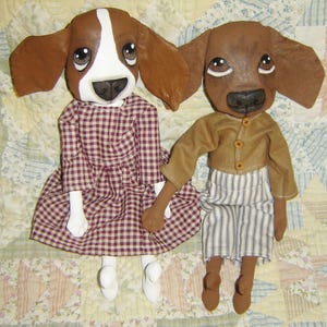 Cloth Doll Pattern, Craft Sewing Pattern, Hound Dog, Art Doll Pattern, Primitive Doll Pattern, Folk Art Doll, Artful Zeal