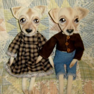 Primitive Doll PATTERN, Digital Download, Dog Art, Sewing Crafts