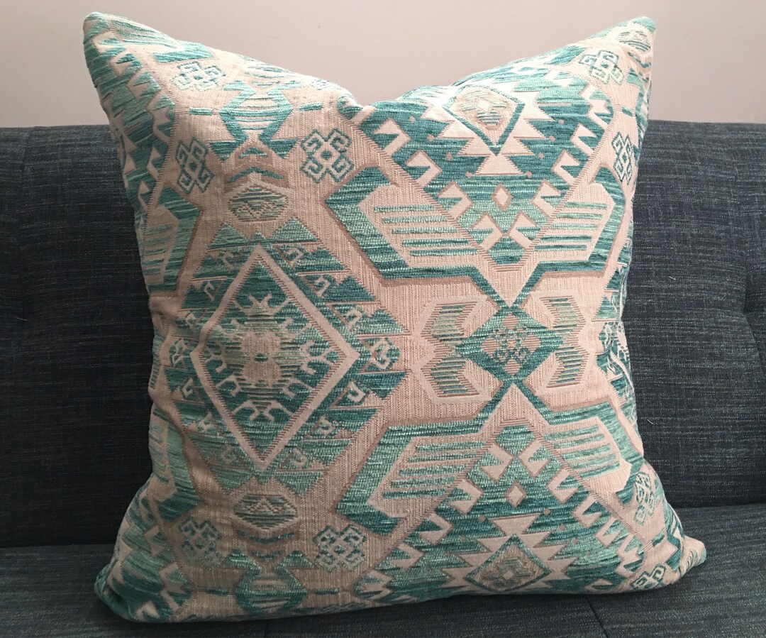 Teal boho throw pillow hotsell