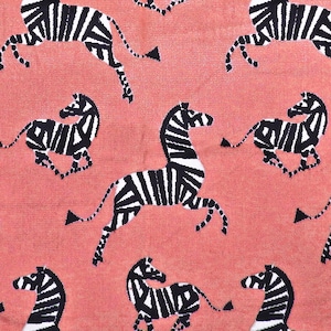 Pink, Black and White Zebra Pillow Cover / Chenille Pillow in Designer Farlowe Rose Fabric  / Home Decor Accent