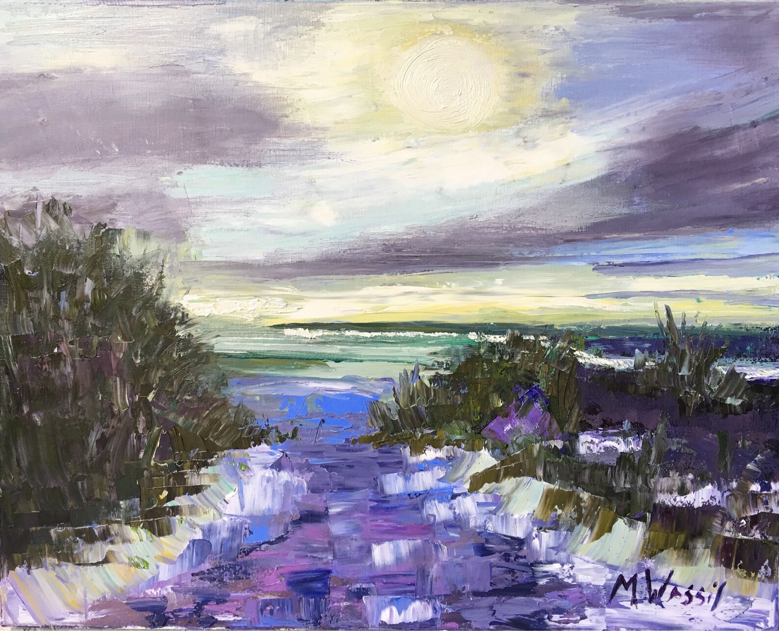 Wilmington Beach Painting / Sunrise on North Carolina Shore / Etsy