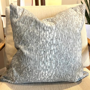 Grey and Ivory Abstract Geometric Pillow Covers / Designer Kravet Fabric /  Handmade Custom Home Decor Accent