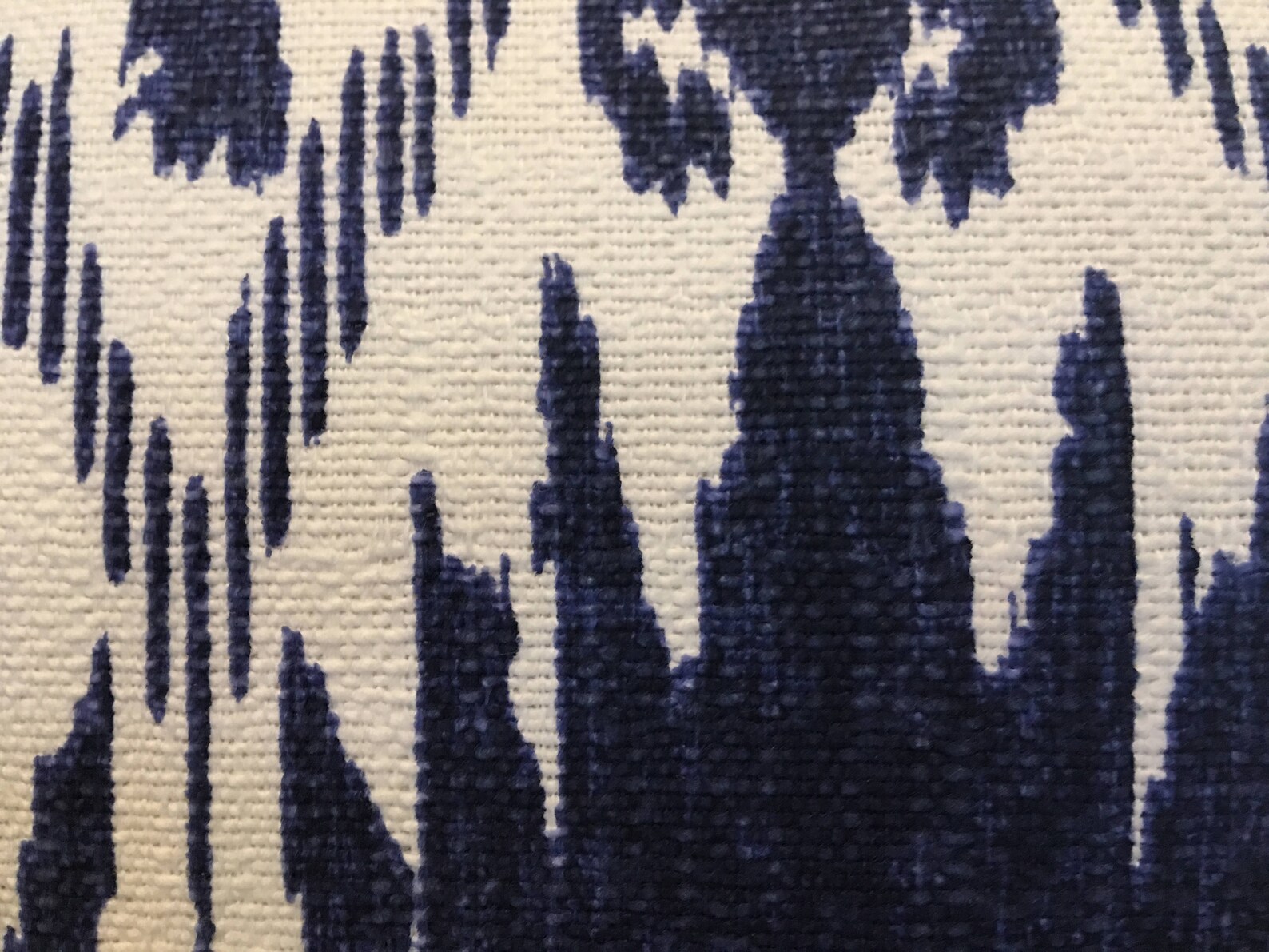 Blue and White Ikat Pillow Cover / Casablanca Designer Fabric Etsy