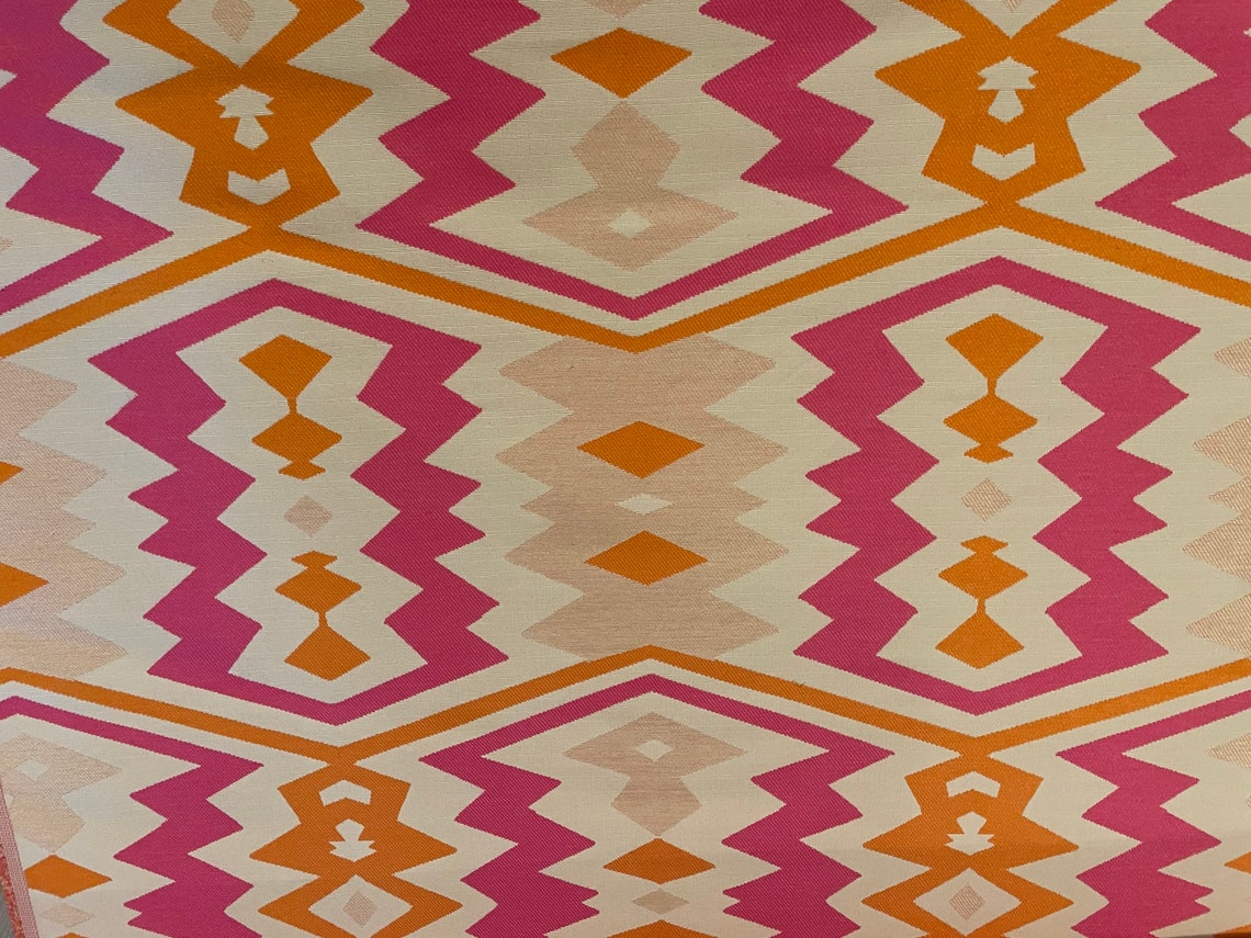 Pink and Orange Tribal Pillow Cover / Designer Jacquard Etsy