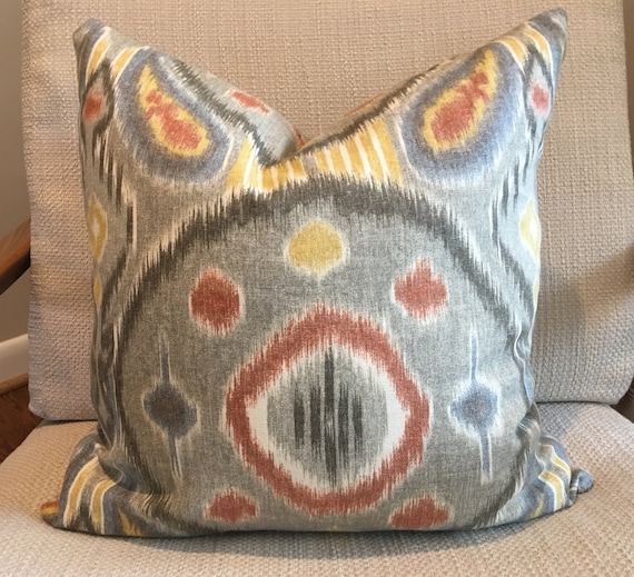 Yellow Ikat Custom Pillow Covers Yellow and Grey Ikat Pillow Cover