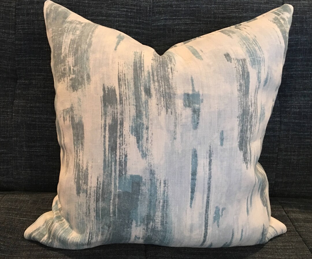 Seafoam Green and Grey Abstract Geometric Pillow Covers / Designer Hope