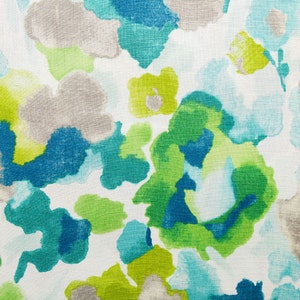 Modern Floral Watercolor Custom Pillow Covers / Teal, Green, Grey, Ivory / Designer Linen Fabric / Handmade Home Decor Accent Pillows