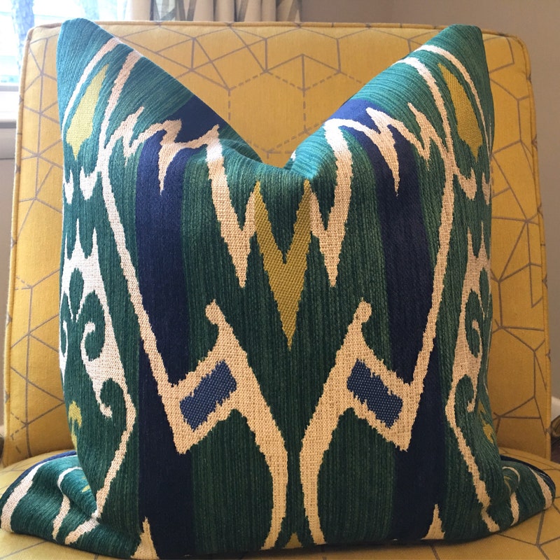 Yellow - Pochampally Ikat Weave Pillow Cover (Set of 2) 29