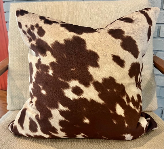 18 X 18 Beige Animal Print Cowhide Throw Pillow 18 X 18 Beige Animal Print Cowhide Throw Pillow