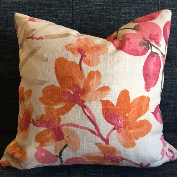 Pink Orange Pillows Etsy