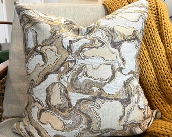 Grey gold pillow sales