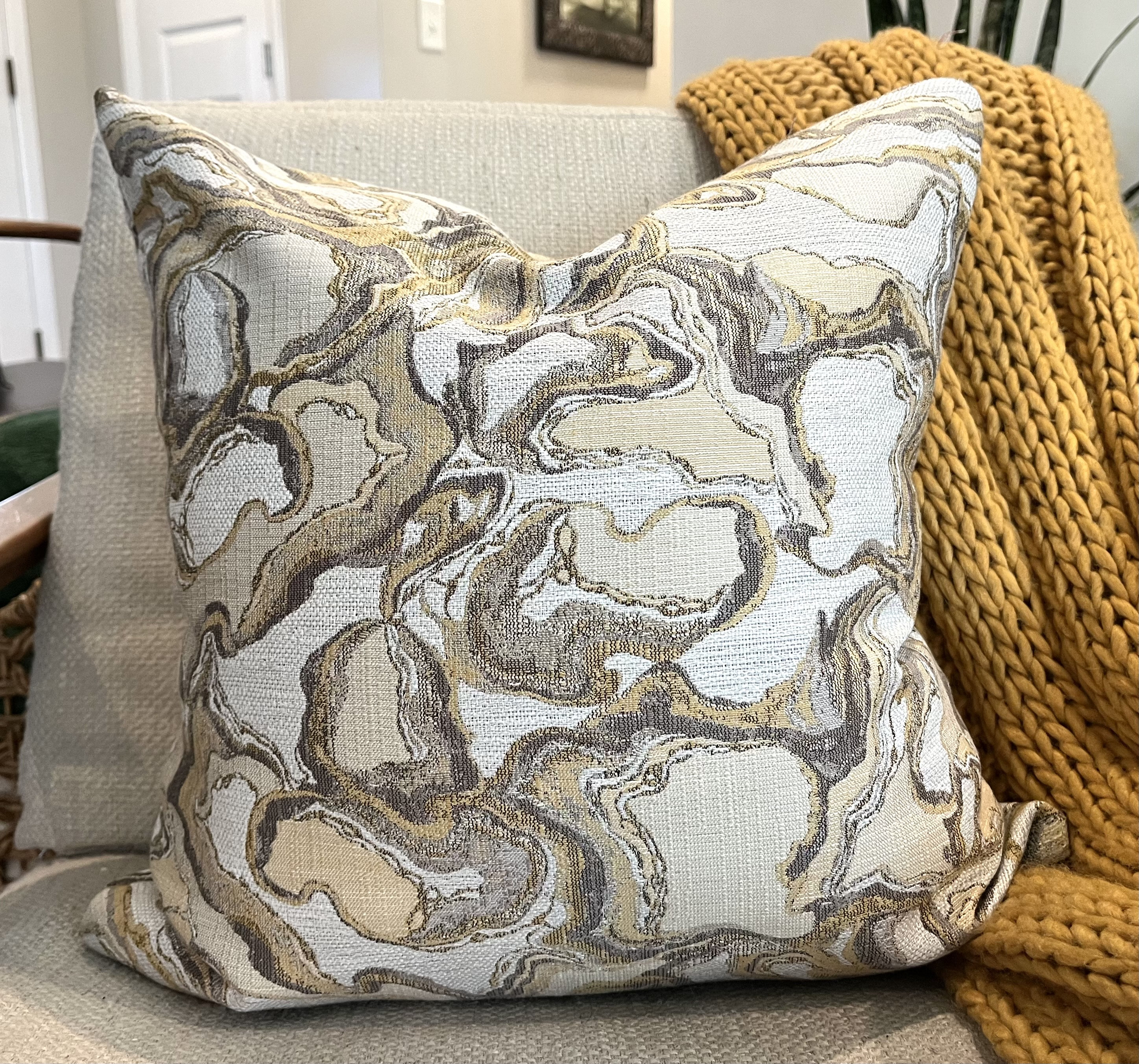 Gold and gray accent pillows 2025