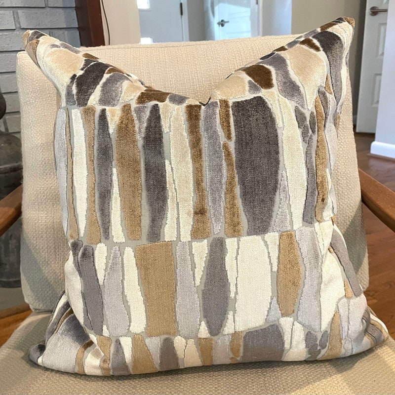 Grey Brown Pillow - Etsy