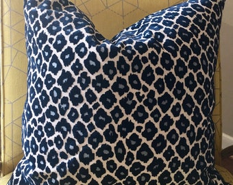 Navy cheetah pillow shop