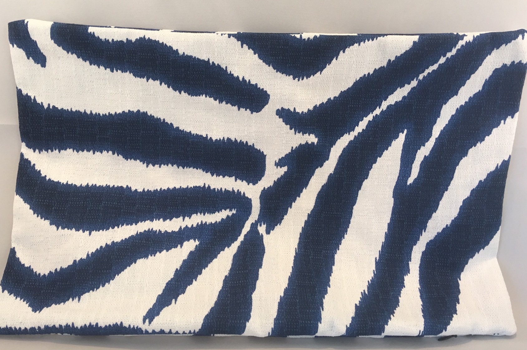 Blue and White Zebra Pillow Covers Designer Lacefield Zebra Marina Handmade Home Decor Accent Pillows Fabric Both Sides Etsy Canada