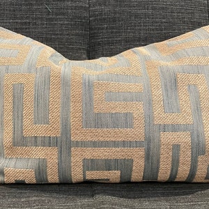Blue Greek Key Pillow Etsy