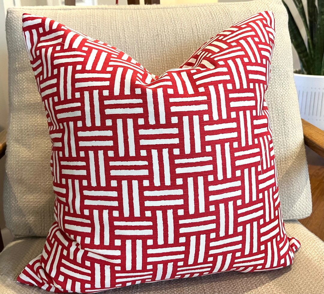 Red and white decorative pillows hotsell