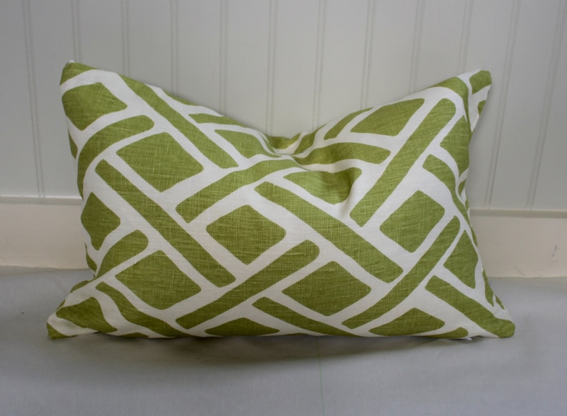 Modern Green and Ivory Geometric Pillow Covers / Designer Etsy
