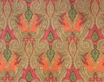 Gold and Light Green Small Scale Damask Brocade Upholstery Fabric By The Yard Pattern # B0730D