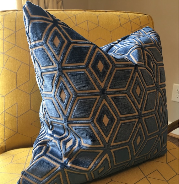 Navy and top taupe throw pillows