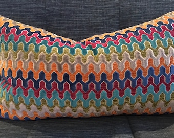 multi colored throw pillows