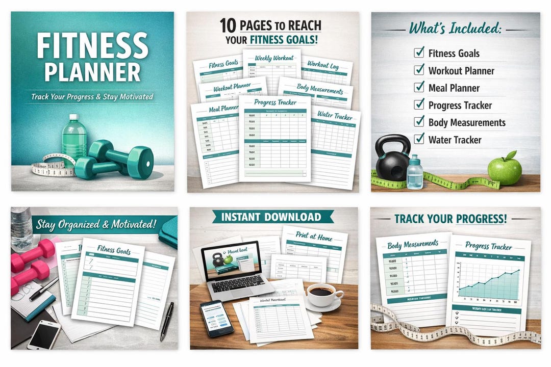 Fitness Planner Printable | Workout Tracker | Gym Planner | Fitness ...