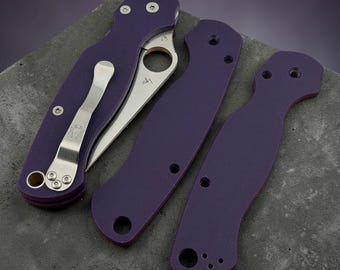 Custom Purple G10 Scales for Spyderco Paramilitary 2 – Lightweight Replacement Handles