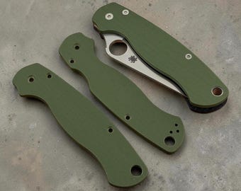 Custom Army Green G10 Scales for Spyderco Paramilitary 2 – Lightweight Replacement Handles